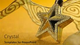  Presentation with glitter - Amazing presentation having star-shape-christmas-decoration-item backdrop and a gold colored foreground