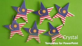  Presentation with malaysia flag - Colorful PPT layouts enhanced with star-shape-of-malaysia-flag backdrop and a tawny brown colored foreground