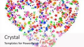  Presentation with confetti - Presentation theme featuring star shaped confetti background and a white colored foreground