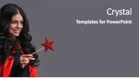  Presentation with magic wand - Slide deck consisting of star shaped magic wand background and a gray colored foreground