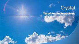  Presentation with sun star - Slide deck featuring star-shaped sun in blue background and a teal colored foreground