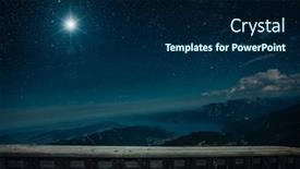  Presentation with christmas jesus - Presentation design featuring star-shines-over-the-city background and a navy blue colored foreground