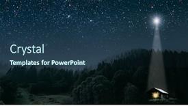  Presentation with pine trees - PPT layouts enhanced with star-shines-over-the-manger background and a ocean colored foreground