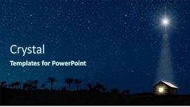  Presentation with jesus manger - Presentation theme having star-shines-over-the-manger background and a navy blue colored foreground