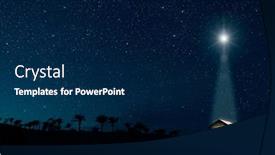  Presentation with jesus manger - Theme enhanced with star-shines-over-the-manger background and a navy blue colored foreground