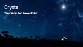  Presentation with jesus manger - Slide set consisting of star-shines-over-the-manger background and a navy blue colored foreground