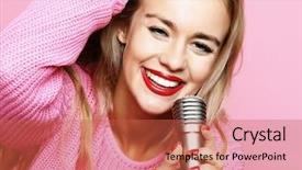  Presentation with girl pink baby shower - Audience pleasing slide deck consisting of star student - happy singing girl beauty blond backdrop and a red colored foreground