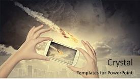  Presentation with star - Slide set with star tail - close up of human hands background and a coral colored foreground