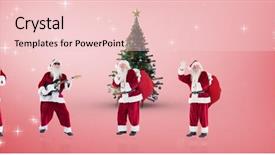  Presentation with star red - Theme having star tail - composite image of different santas background and a  colored foreground