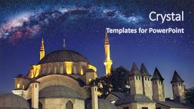  Presentation with istanbul bosphorus bridge turkey - Audience pleasing PPT theme consisting of star tail - new mosque eminonu istanbul turkey backdrop and a ocean colored foreground