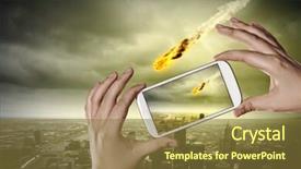  Presentation with people falling - Cool new slide set with scientist making research over dna backdrop and a light blue colored foreground