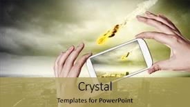  Presentation with people falling - Presentation design consisting of star tail - people taking photos of falling background and a yellow colored foreground