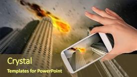  Presentation with people falling - Presentation theme consisting of fresh strawberry water in glassware on grey background background and a light gray colored foreground.