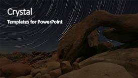  Presentation with rocks - Presentation design having star trail streaks background and a  colored foreground