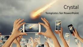  Presentation with people falling - PPT theme with star trails - people taking photos of falling background and a soft green colored foreground