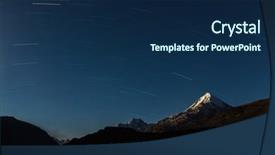  Presentation with star trails - PPT theme featuring star trails above himalayas mountains background and a  colored foreground