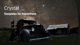  Presentation with star trails - Theme consisting of star-trails-and-milky-way background and a dark gray colored foreground