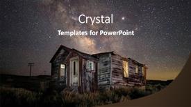  Presentation with star trails - PPT theme with star-trails-and-milky-way background and a dark gray colored foreground