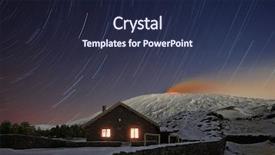  Presentation with star trails - Amazing PPT theme having star trails on galvarina refuge backdrop and a navy blue colored foreground