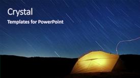  Presentation with star trails - PPT layouts enhanced with star trails on lighting tent background and a navy blue colored foreground