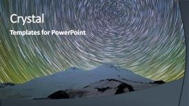  Presentation with star trails - Presentation design featuring star trails over mount elbrus background and a ocean colored foreground