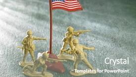  Presentation with america flag - Theme consisting of star wars - army and america flag background and a gray colored foreground