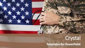  Presentation with star - PPT theme enhanced with star wars - army doctor holding stethoscope background and a coral colored foreground