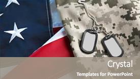  Presentation with usa flag - Colorful theme enhanced with star wars - army tokens on military uniform backdrop and a gray colored foreground
