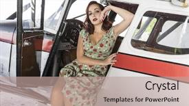  Presentation with second world war - Slide deck having star wars - biplane pinup dressed in era background and a coral colored foreground