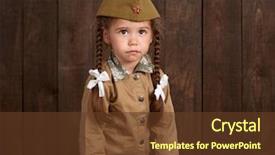  Presentation with retro - Presentation theme consisting of star wars - child girl are dressed background and a tawny brown colored foreground