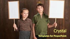  Presentation with veterans children - Beautiful slides featuring star wars - children are dressed in retro backdrop and a tawny brown colored foreground