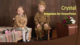  Presentation with star wars - Amazing PPT theme having star wars - children are dressed in retro backdrop and a  colored foreground