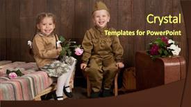  Presentation with military - Colorful slide deck enhanced with star wars - children are dressed in retro backdrop and a  colored foreground