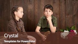  Presentation with retro - Colorful PPT theme enhanced with star wars - children are dressed in retro backdrop and a  colored foreground