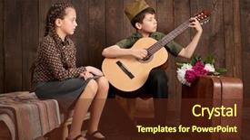  Presentation with military - Audience pleasing presentation theme consisting of star wars - children are dressed in retro backdrop and a tawny brown colored foreground