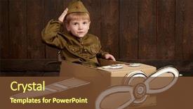  Presentation with airplane pilot - Cool new presentation theme with star wars - children boy are dressed backdrop and a tawny brown colored foreground