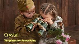  Presentation with old style - Presentation having star wars - children boy are dressed background and a tawny brown colored foreground