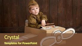  Presentation with airplane pilot - Slide deck having star wars - children boy are dressed background and a tawny brown colored foreground