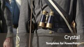  Presentation with star field - Audience pleasing PPT theme consisting of star wars - civil war reenactment officer backdrop and a dark gray colored foreground