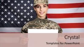  Presentation with star wars - PPT theme having star wars - female soldier with blank poster background and a soft green colored foreground