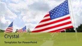  Presentation with memorial - Audience pleasing PPT theme consisting of star wars - flags in memorial park backdrop and a yellow colored foreground