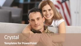  Presentation with wife - Slides having star wars - happy soldier and his wife background and a coral colored foreground