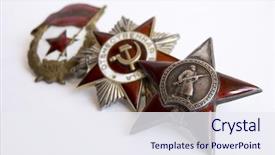  Presentation with soviet - Colorful theme enhanced with star wars - medal of soviet heroes backdrop and a sky blue colored foreground