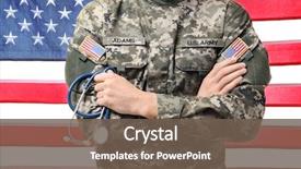  Presentation with usa flag - Amazing presentation design having star wars - medical officer with usa flag backdrop and a tawny brown colored foreground