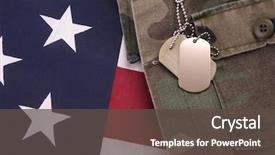 Presentation with star - Slides having star wars - military dog tags on american background and a dark gray colored foreground