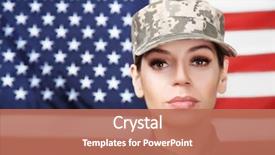  Presentation with usa flag - Slide set with star wars - portrait of female soldier background and a coral colored foreground