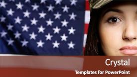  Presentation with usa flag - Presentation consisting of star wars - pretty female soldier with usa background and a tawny brown colored foreground