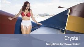  Presentation with red star - Slide deck having star wars - sexy dressed in vintage pinup background and a seafoam green colored foreground