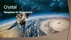  Presentation with satellite weather - Cool new slides with star wars - space satellite monitoring from earth backdrop and a ocean colored foreground