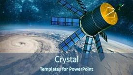  Presentation with hurricane - Amazing PPT layouts having star wars - space satellite monitoring from earth backdrop and a ocean colored foreground